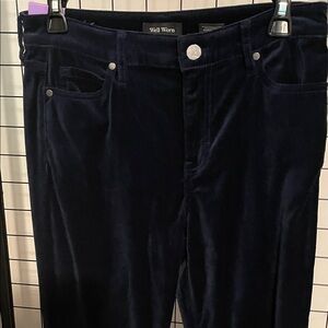 Well Worn Deep Navy Velvet Trousers